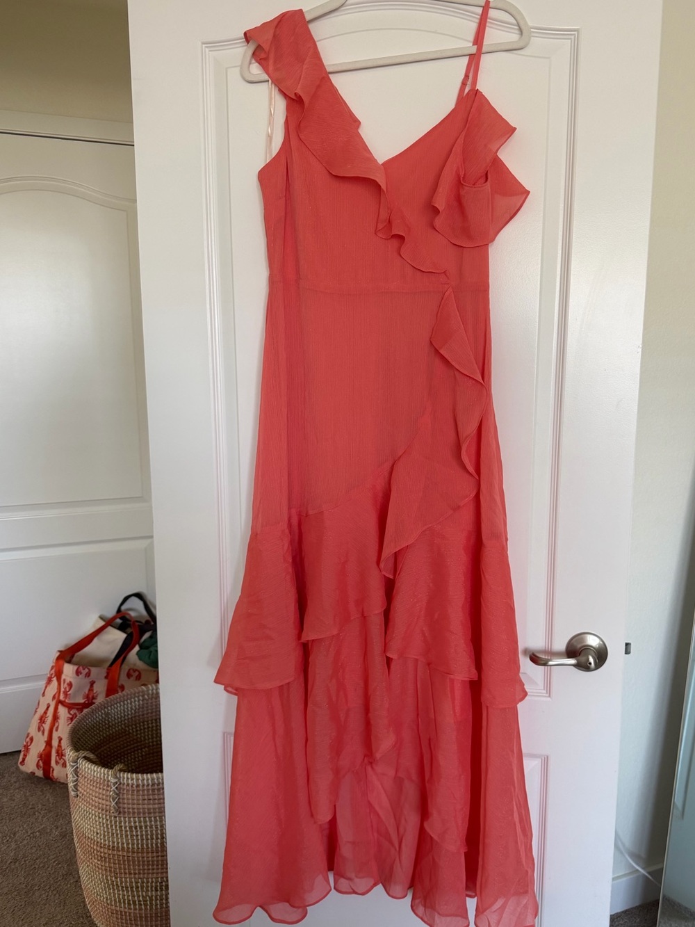 BCBGeneration Coral Ruffle Maxi Dress